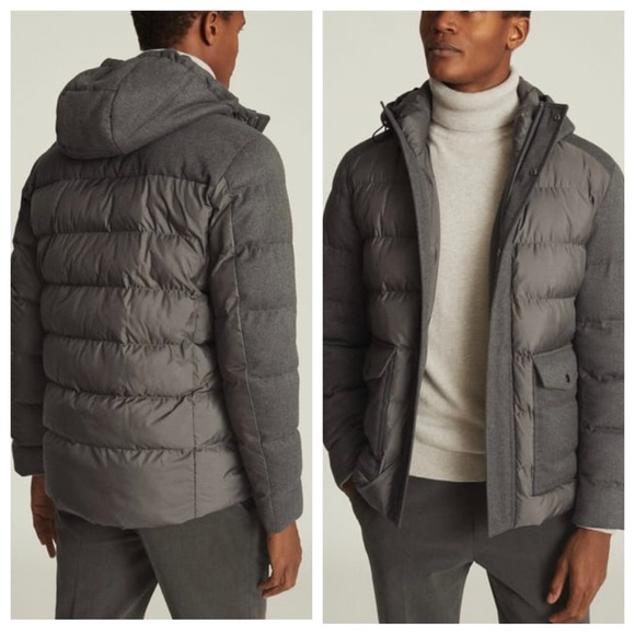 Reiss Other - New! Reiss $620 men’s Graydon quilted hooded puffer jacket coat gray NBNN